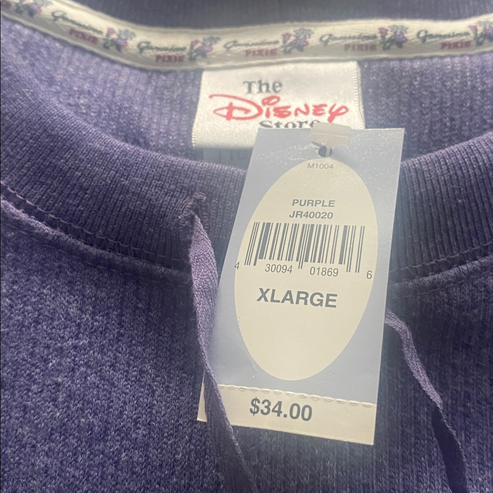 Disney Tinkerbell long sleeve fleece lined top. Wand in front Tinkerbell arm NWT - Picture 10 of 12